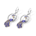 D'Joy Tansanit Ohrringe 925 Silber Rhodiniert und 750 Gelbgold Vermeil ca. 4,24 ct.