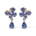D'Joy Tansanit Ohrringe 925 Silber Platiniert und vergoldet ca. 2,23 ct.