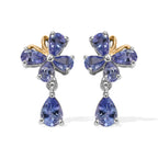 D'Joy Tansanit Ohrringe 925 Silber Platiniert und vergoldet ca. 2,23 ct.