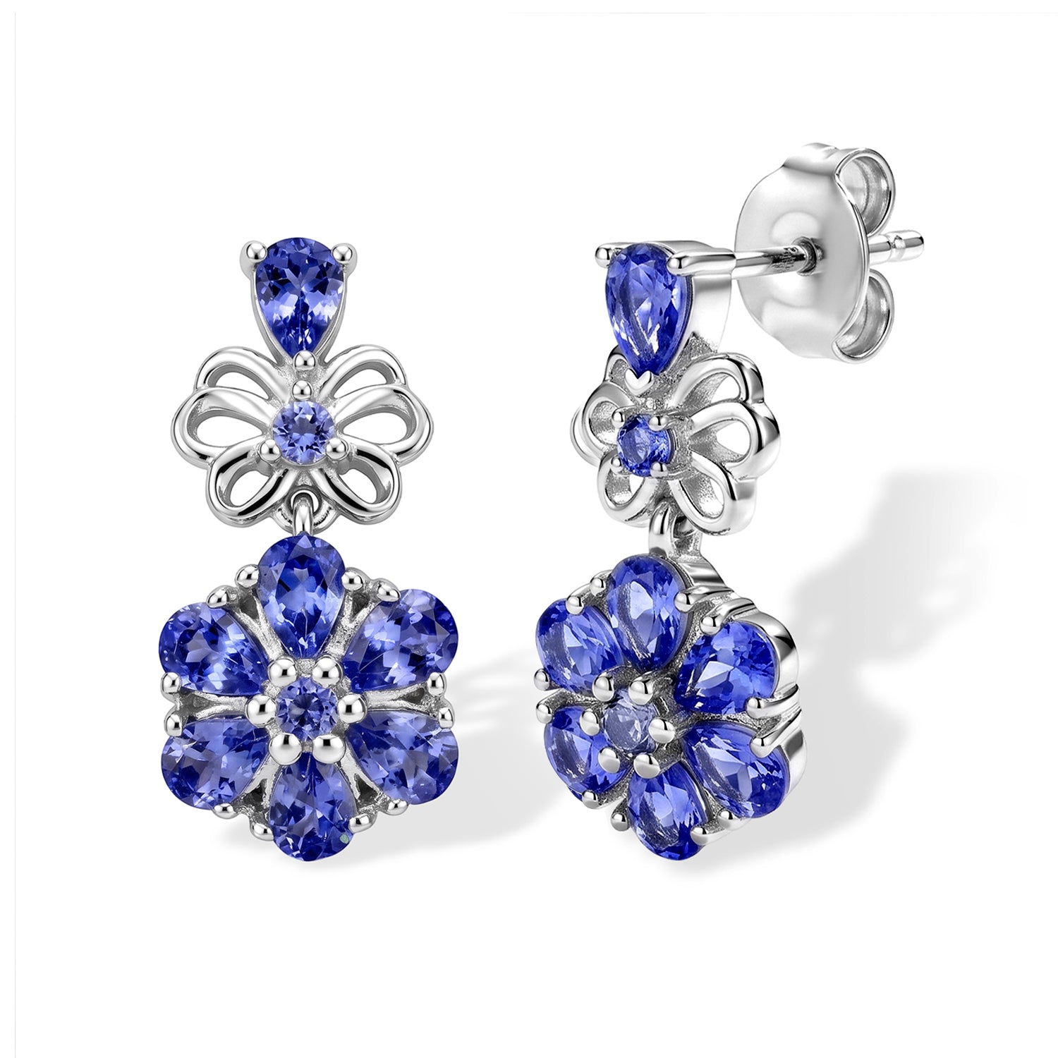 D'Joy Tansanit Ohrringe 925 Silber Rhodiniert ca. 2,28 ct.