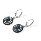 D'Joy Blauer Diamant Ohrringe 925 Silber Rhodiniert ca. 1,00 ct.