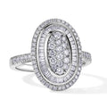 D'Joy Weißer Diamant Ring 925 Silber Rhodiniert (Größe 16.00) ca. 1,00 ct
