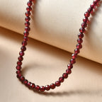 EVER TRUE Natürlicher Rhodolith Granat Halskette ca. 45 cm 316L Edelstahl ca. 48,00 ct.