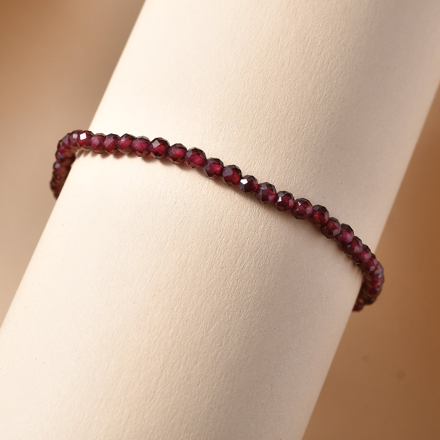 EVER TRUE Natürlicher Rhodolith Granat Armband ca. 19 cm 316L Edelstahl ca. 18,00 ct.