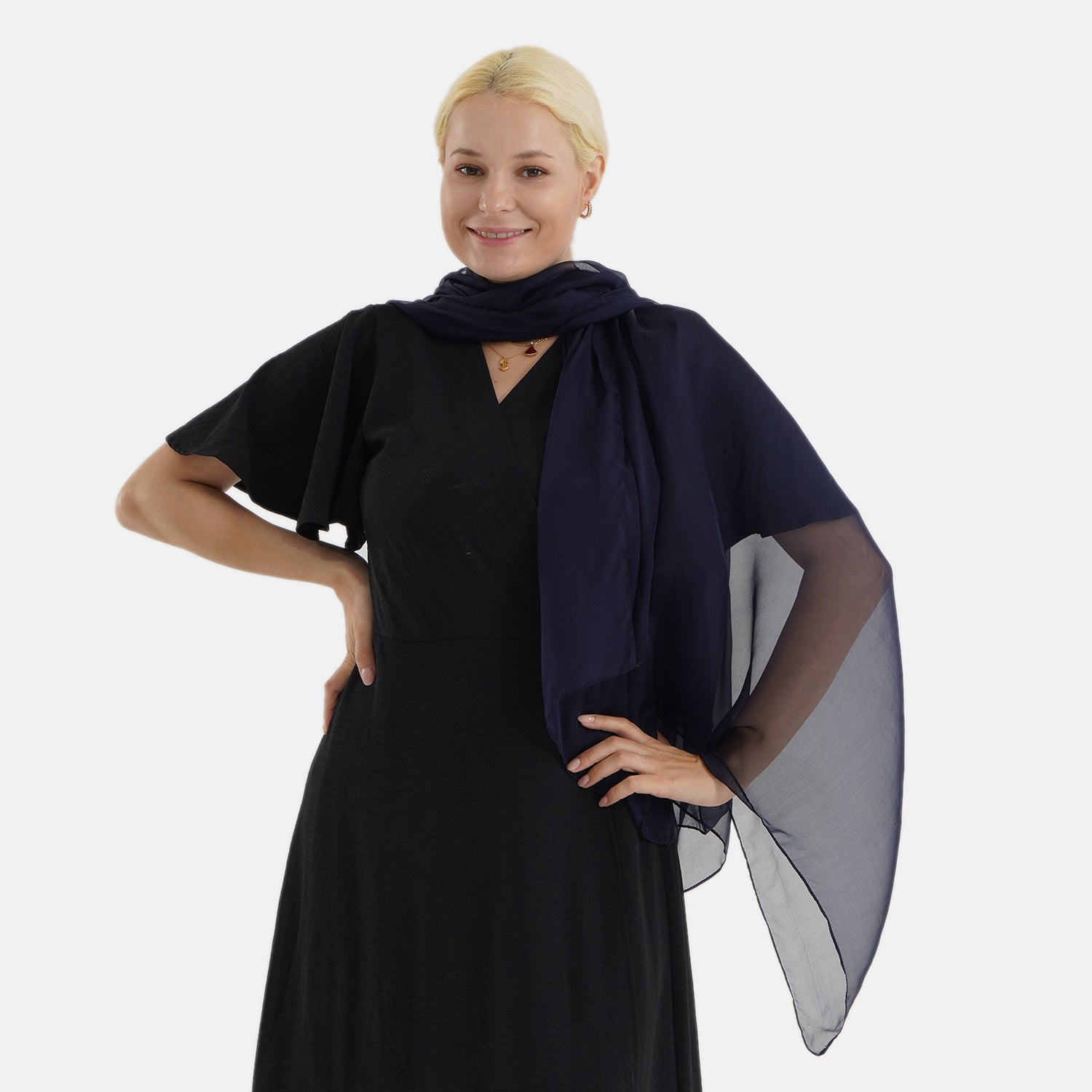 LA MAREY Luxus-Seidenschal aus 100% Maulbeerseide, weicher Fall, 110x180 cm,