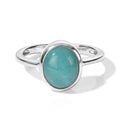 D'Joy Amazonit Ring 925 Silber Rhodiniert (Größe 17.00) ca. 2,80 ct