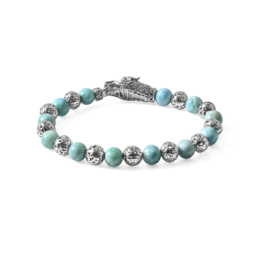 D'Joy AA Larimar Armband ca. 19 cm 925 Silber ca. 45,60 ct.