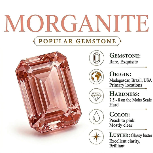 D'Joy AA Rosa Morganit, Moissanit AGI zertifiziert Ring 925 Silber 750 Roségold vermeil (Größe 16.50) ca. 1,71 ct