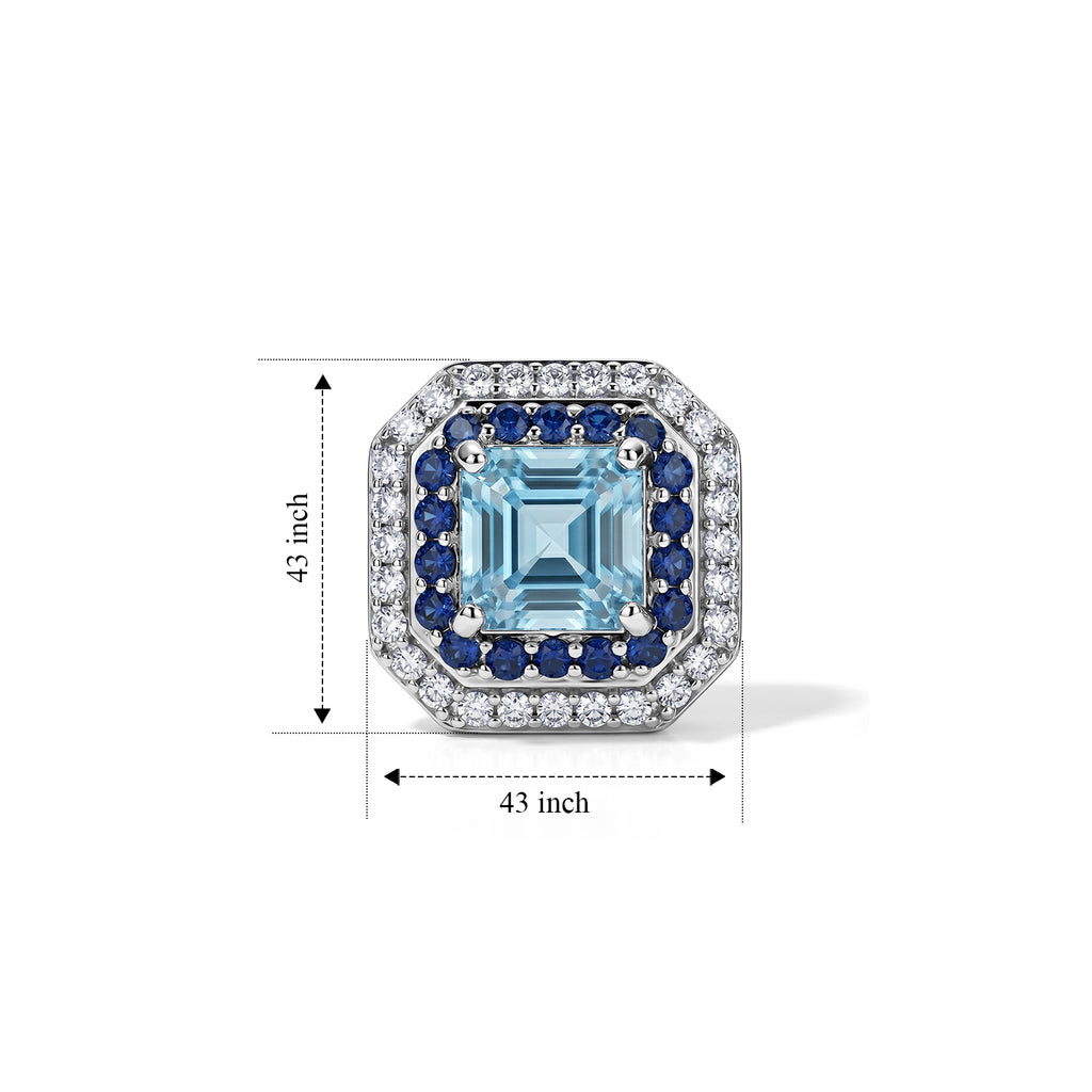 D'Joy AA Blauer Zirkon, Blauer Saphir Ohrringe 925 Silber Rhodiniert ca. 3,37 ct.