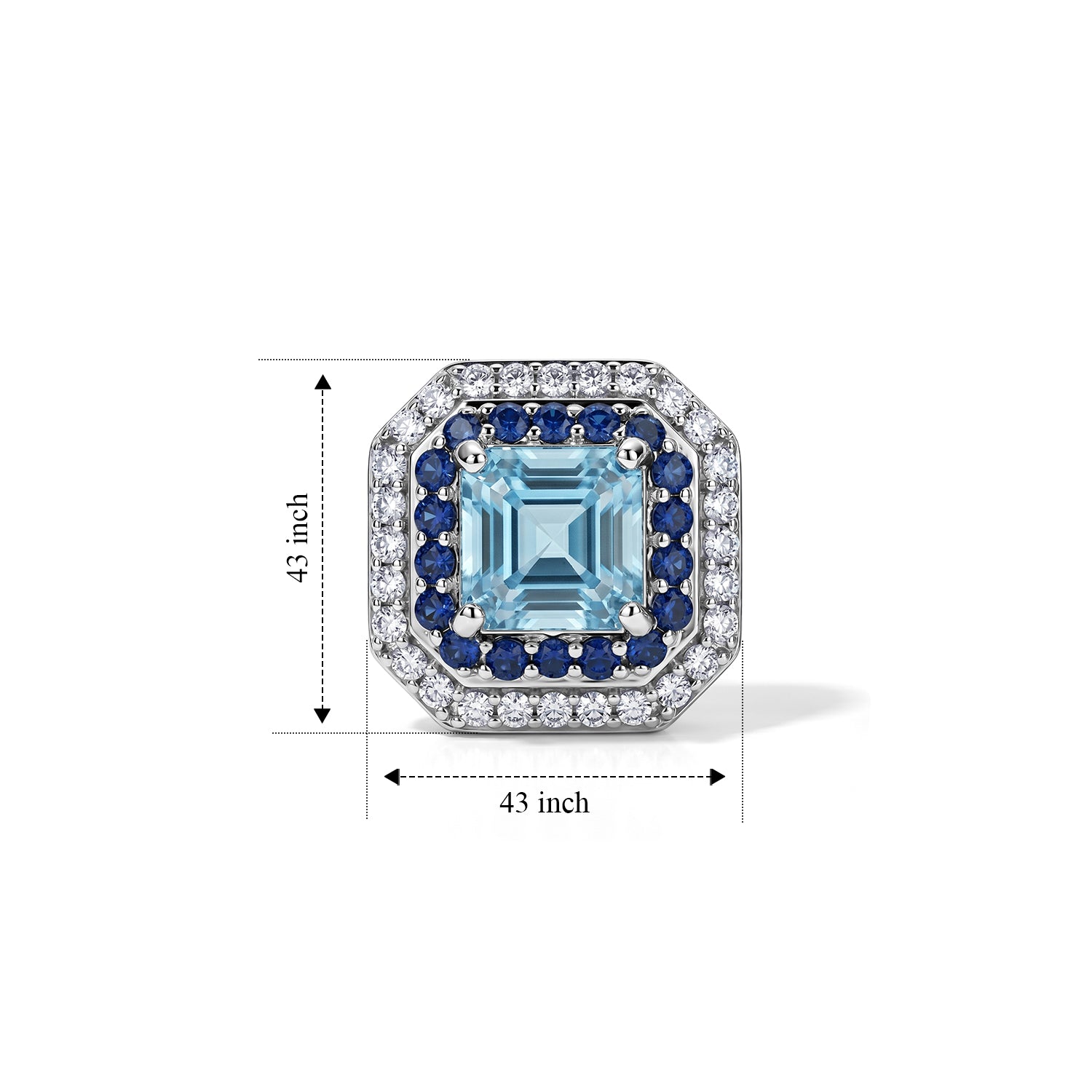 D'Joy AA Blauer Zirkon, Blauer Saphir Ohrringe 925 Silber Rhodiniert ca. 3,37 ct.