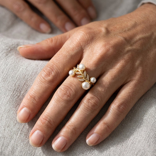 EVER TRUE Süßwasser Perle (5.5 mm) Ring 950 Kupfer (Größe 18.00)