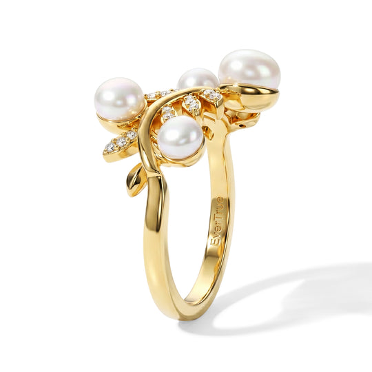 EVER TRUE Süßwasser Perle (5.5 mm) Ring 950 Kupfer (Größe 18.00)