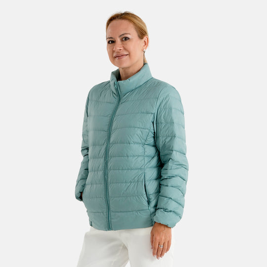 LA MAREY Damen-Steppjacke mit Daunenfüllung, Stehkragen und Seitentaschen, S - (EU-Gr. 36/38), Khaki