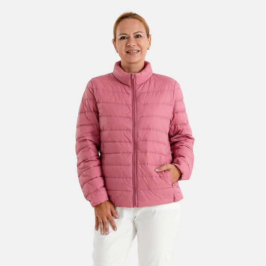 LA MAREY Damen-Steppjacke mit Daunenfüllung, Stehkragen und Seitentaschen, S - (EU-Gr. 36/38), Khaki