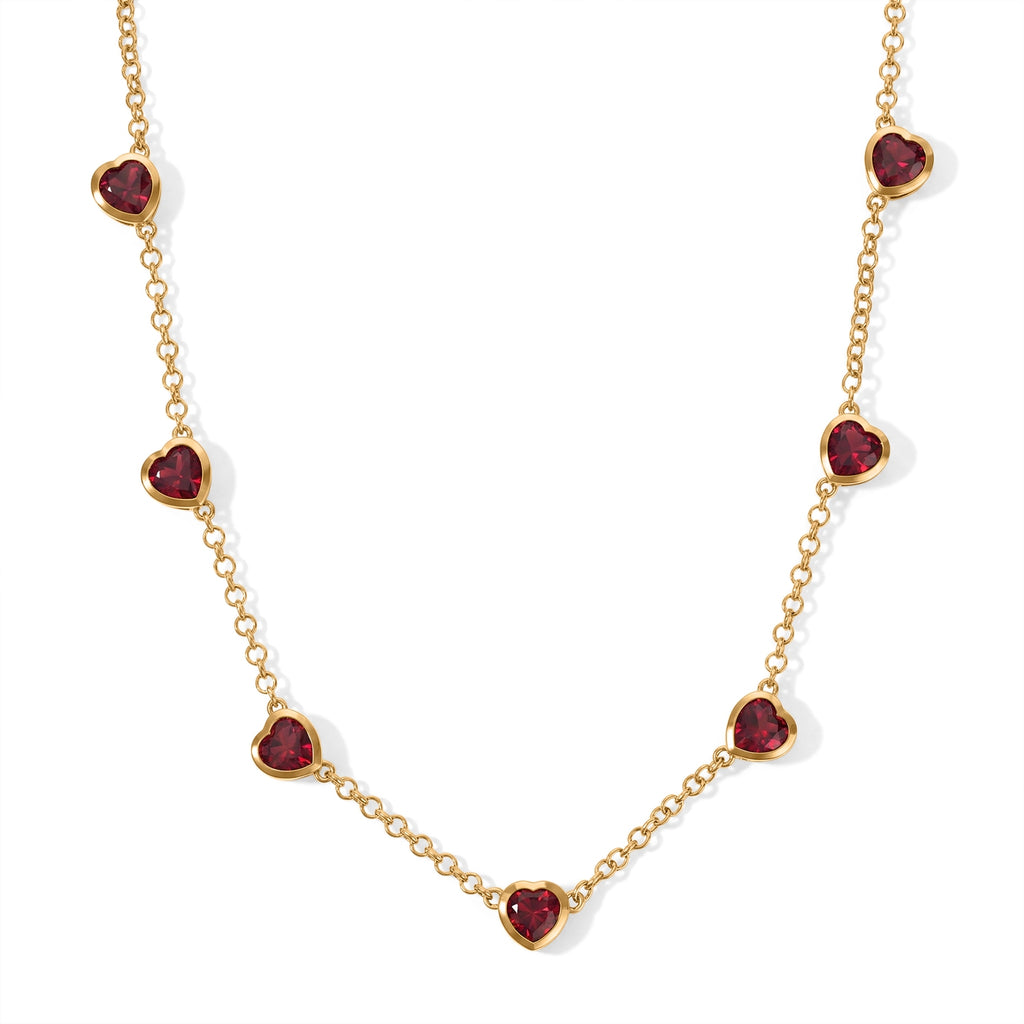 LUXURIANT DIAMOND - AAA Lab Grown Rubin Halskette ca. 45 cm 925 Silber 750 Gelbgold vermeil ca. 8,14 ct.