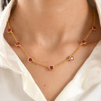 LUXURIANT DIAMOND - AAA Lab Grown Rubin Halskette ca. 45 cm 925 Silber 750 Gelbgold vermeil ca. 8,14 ct.