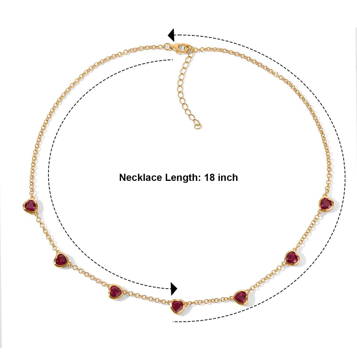 LUXURIANT DIAMOND - AAA Lab Grown Rubin Halskette ca. 45 cm 925 Silber 750 Gelbgold vermeil ca. 8,14 ct.