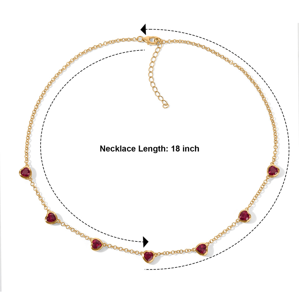 LUXURIANT DIAMOND - AAA Lab Grown Rubin Halskette ca. 45 cm 925 Silber 750 Gelbgold vermeil ca. 8,14 ct.