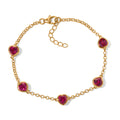 LUXURIANT - AAA Lab Grown Rubin Armband ca. 19 cm 925 Silber 750 Gelbgold vermeil ca. 8,82 ct.