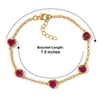 LUXURIANT - AAA Lab Grown Rubin Armband ca. 19 cm 925 Silber 750 Gelbgold vermeil ca. 8,82 ct.