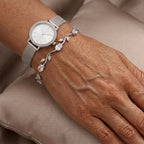 Weißer Zirkonia Armband ca. 20 cm Nickelfreies Messing, Silberfarben