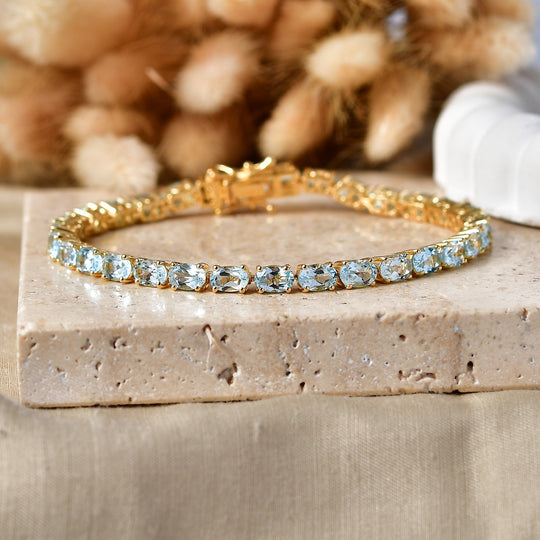 EverTrue Multi Edelstein 20cm Armband, 950 Kupfer mit Gelbgold E-Beschichtung - 19,94 ct.