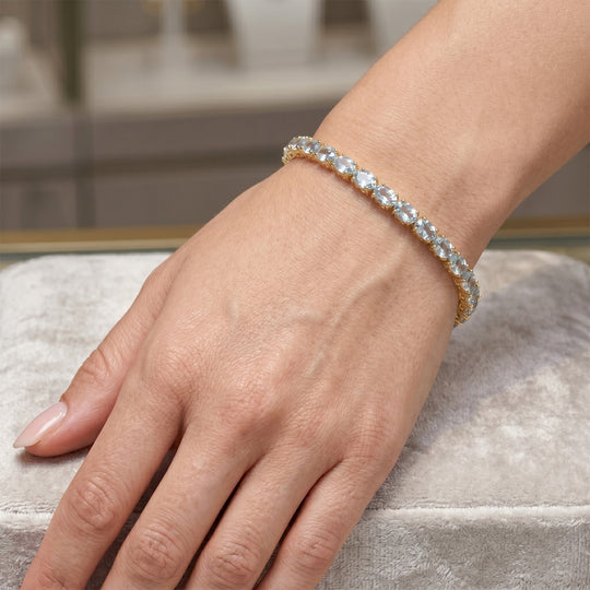 EverTrue Multi Edelstein 20cm Armband, 950 Kupfer mit Gelbgold E-Beschichtung - 19,94 ct.
