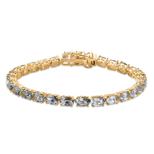 EverTrue Multi Edelstein 20cm Armband, 950 Kupfer mit Gelbgold E-Beschichtung - 19,94 ct.