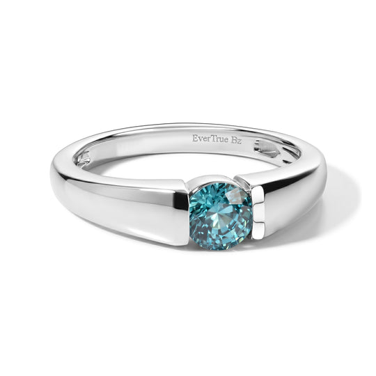 EVER TRUE AA Blauer Zirkon Ring Reine Bronze (Größe 16.00) ca. 1,04 ct