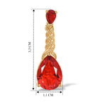EVER TRUE Rubin-Feuer-Triplett-Quarz. Ohrringe 950 Kupfer ca. 12,56 ct.