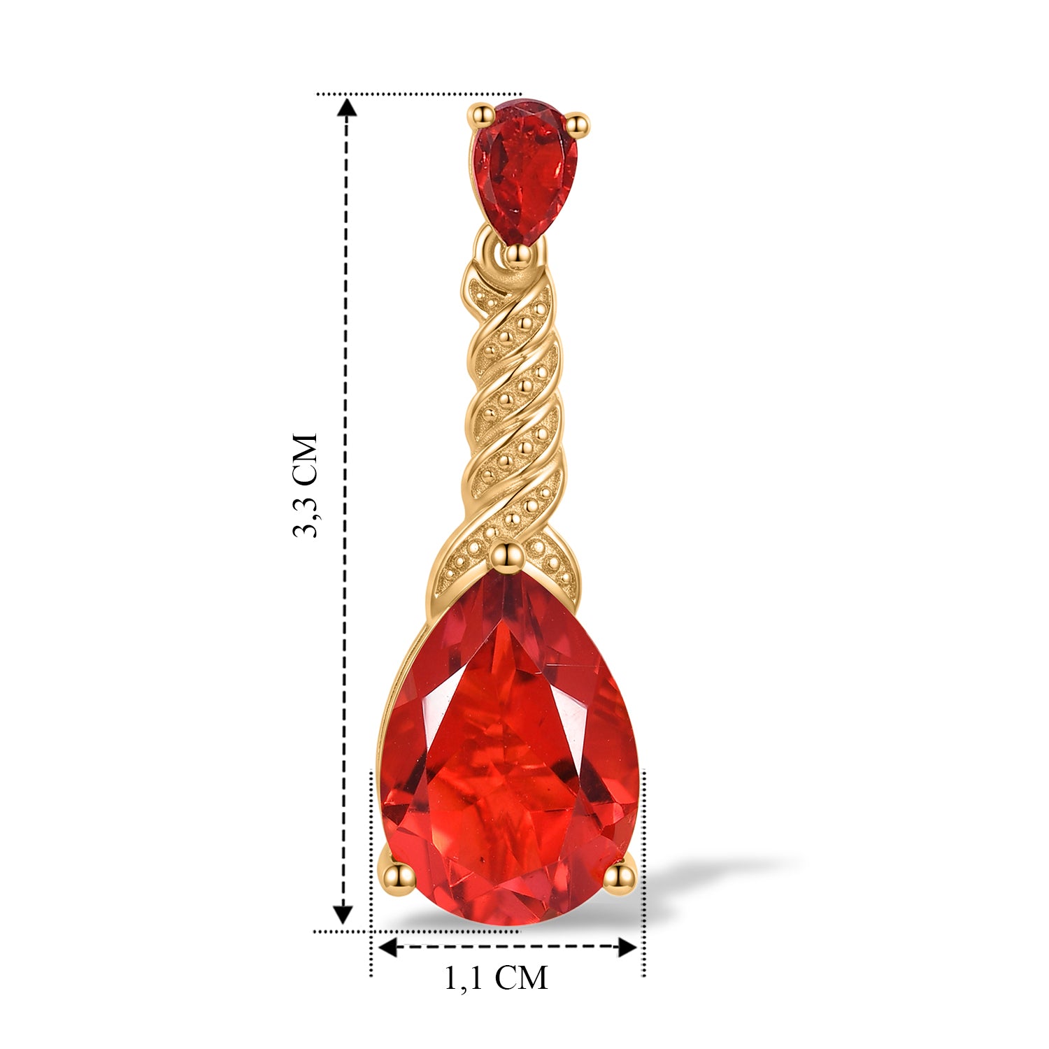EVER TRUE Rubin-Feuer-Triplett-Quarz. Ohrringe 950 Kupfer ca. 12,56 ct.