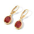 D'Joy Rubin-Feuer-Triplett-Quarz Ohrringe 925 Silber 750 Vergoldet ca. 4,37 ct.