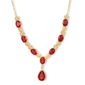EVER TRUE Rubin-Feuer-Triplett-Quarz Halskette ca. 45 cm 950 Kupfer ca. 14,19 ct.