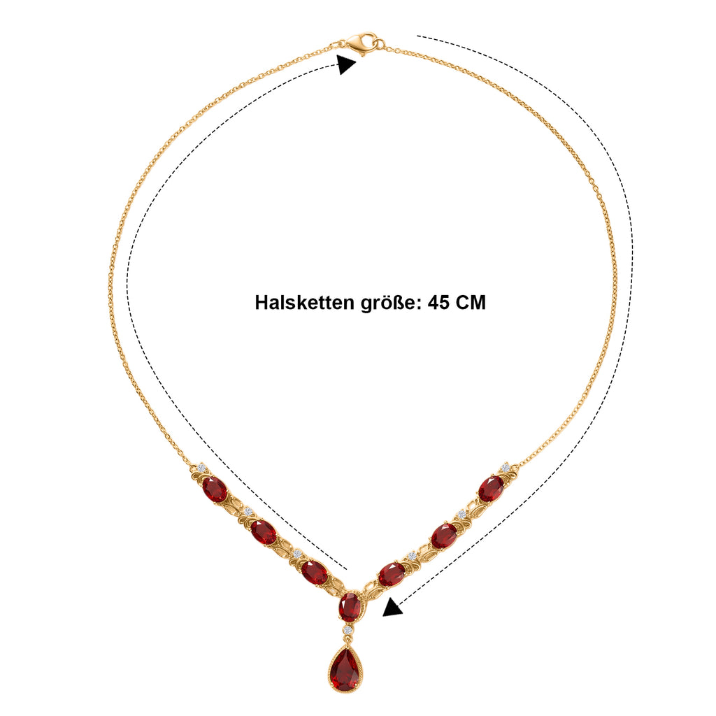 EVER TRUE Rubin-Feuer-Triplett-Quarz Halskette ca. 45 cm 950 Kupfer ca. 14,19 ct.
