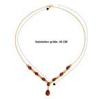 EVER TRUE Rubin-Feuer-Triplett-Quarz Halskette ca. 45 cm 950 Kupfer ca. 14,19 ct.