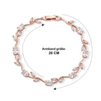 Weißer Zirkonia Armband ca. 20 cm Nickelfreies Messing, Roségoldfarben