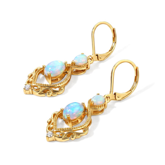 EVER TRUE AA Natürlicher, äthiopischer Welo Opal Ohrringe 950 Kupfer ca. 1.74 ct