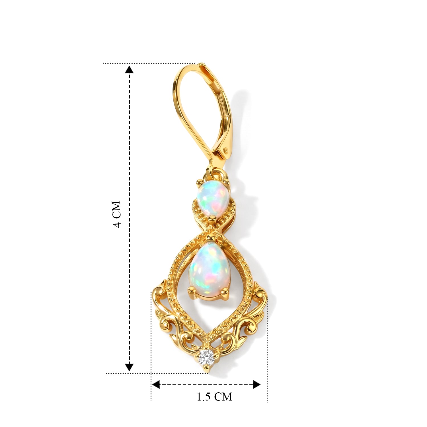 EVER TRUE AA Natürlicher, äthiopischer Welo Opal Ohrringe 950 Kupfer ca. 1.74 ct