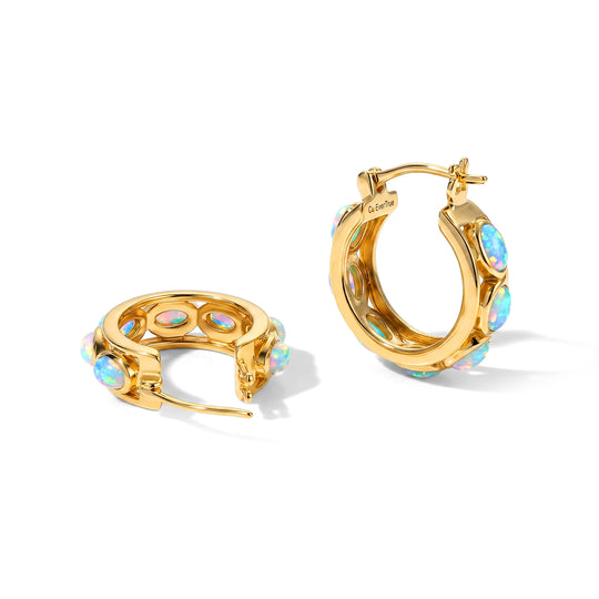 EVER TRUE AA Natürlicher, äthiopischer Welo Opal Ohrringe 950 Kupfer ca. 2,44 ct.