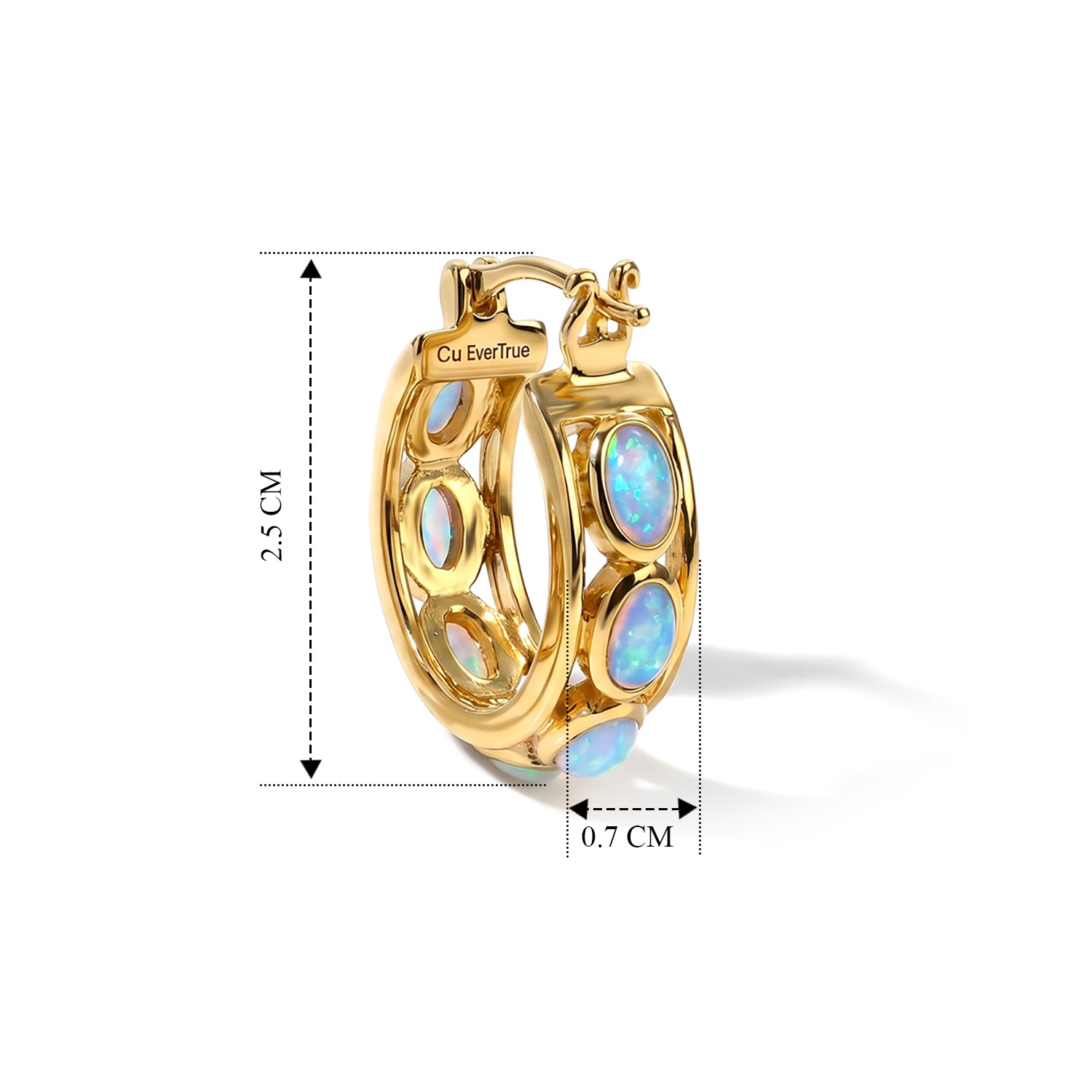 EVER TRUE AA Natürlicher, äthiopischer Welo Opal Ohrringe 950 Kupfer ca. 2.44 ct