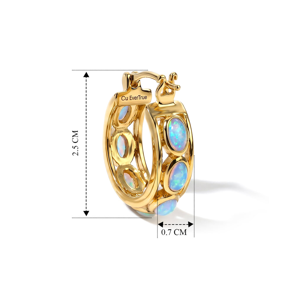 EVER TRUE AA Natürlicher, äthiopischer Welo Opal Ohrringe 950 Kupfer ca. 2,44 ct.