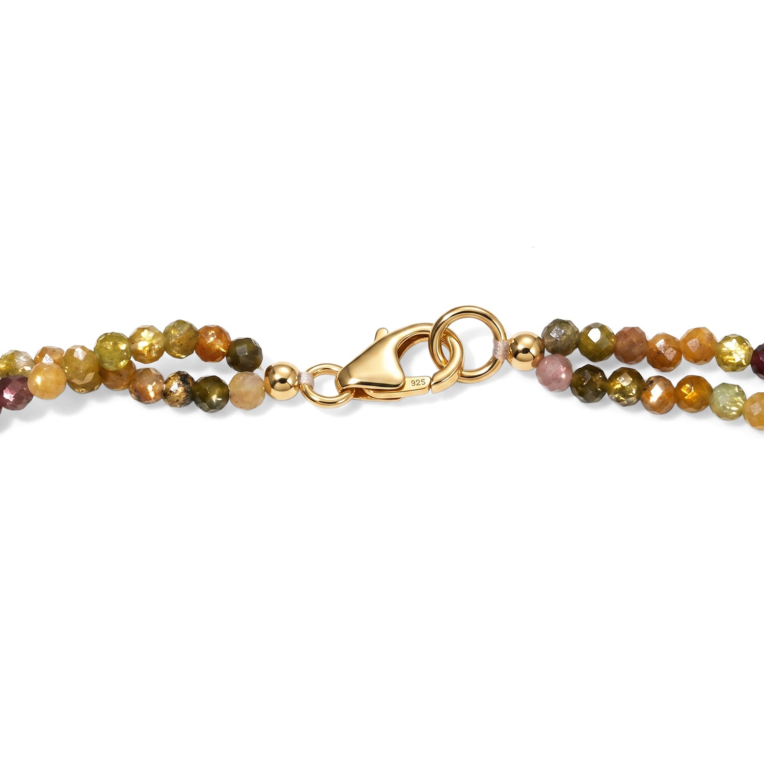 D'Joy Mehrfarbig-Turmalin, Natürlicher, äthiopischer Welo Opal Halskette ca. 45 cm 925 Silber Rhodiniert und 750 Gelbgold Vermeil ca. 72,11 ct.