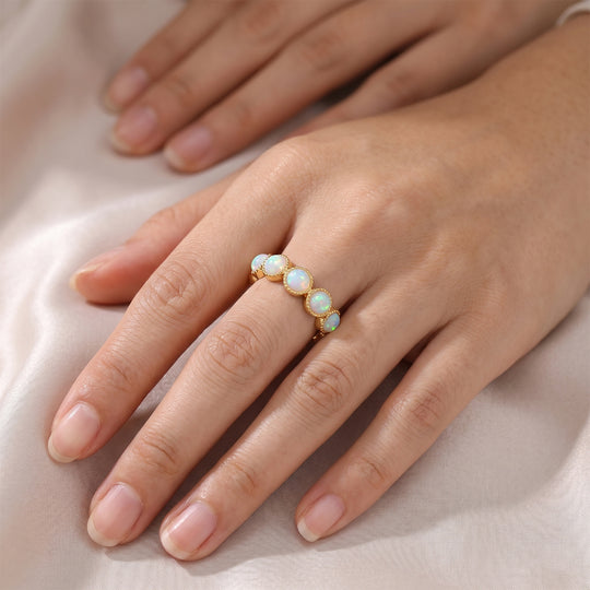 EVER TRUE AA Natürlicher, äthiopischer Welo Opal Ring 950 Kupfer (Größe 19.00) ca. 2,23 ct