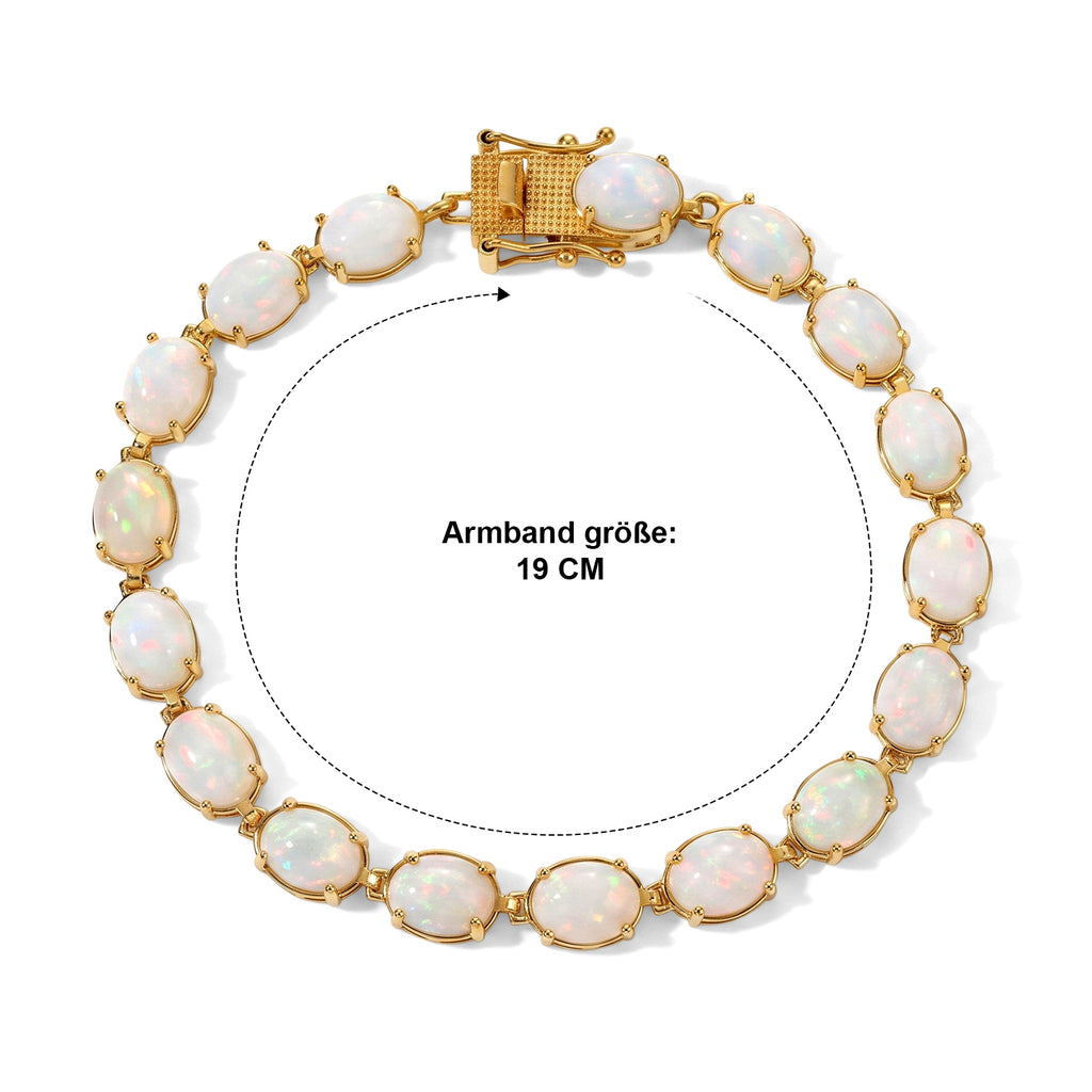 D'Joy AA Natürlicher, äthiopischer Welo Opal Armband ca. 19 cm 925 Silber 750 Gelbgold vermeil ca. 15,27 ct.
