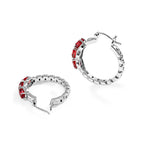 EVER TRUE Rubin-Feuer-Triplett-Quarz Ohrringe 316L Edelstahl ca. 3,35 ct.