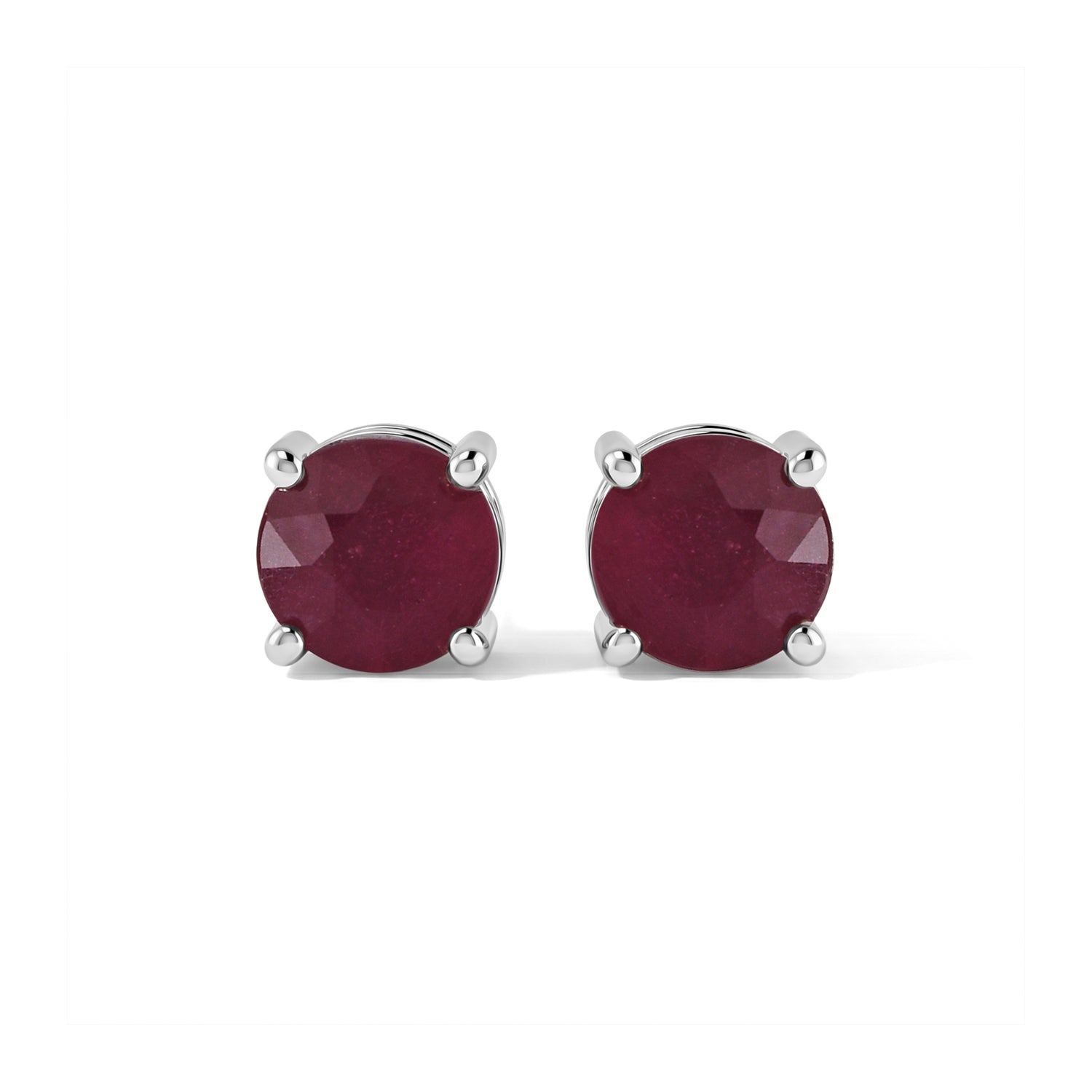 D'Joy Afrikanischer Rubin (Fissure gefüllt) Ohrringe 925 Silber Rhodiniert ca. 1,36 ct.