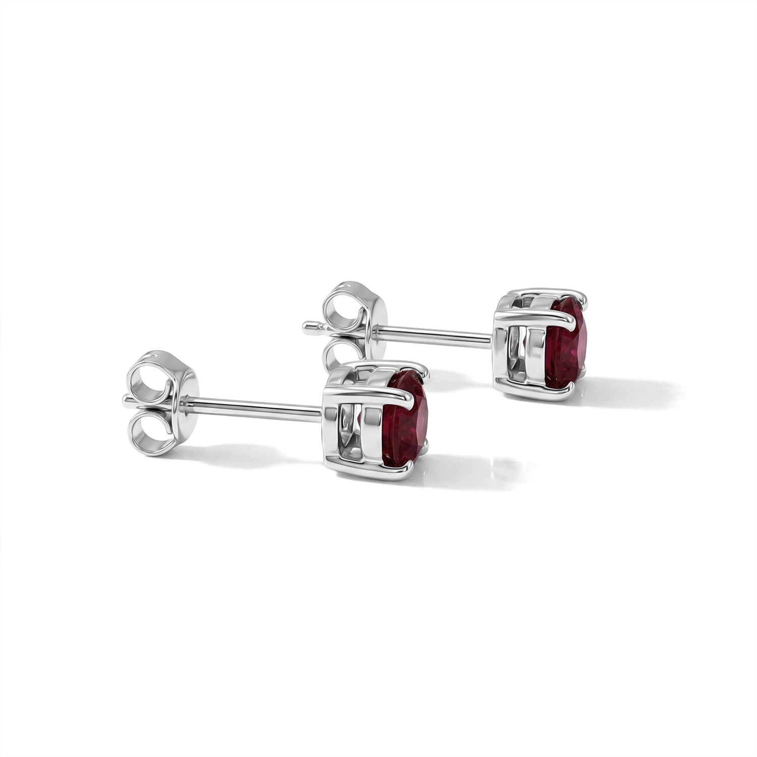 D'Joy Afrikanischer Rubin (Fissure gefüllt) Ohrringe 925 Silber Rhodiniert ca. 1,36 ct.