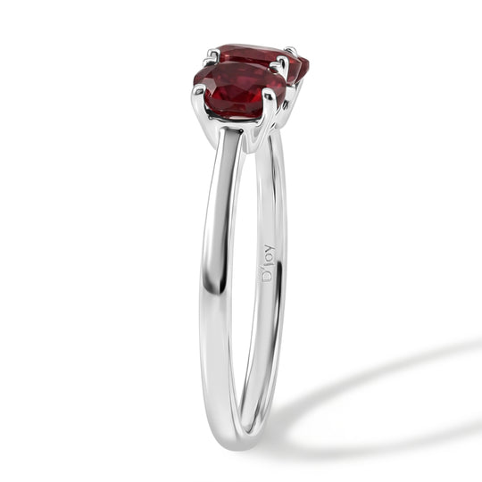 D'Joy Afrikanischer Rubin (Fissure gefüllt) Ring 925 Silber Rhodiniert (Größe 19.00) ca. 1,56 ct