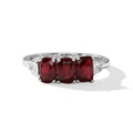 D'Joy Afrikanischer Rubin (Fissure gefüllt), Weißer Zirkon Ring 925 Silber Rhodiniert (Größe 17.00) ca. 2,54 ct