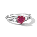D'Joy Afrikanischer Rubin (Fissure gefüllt), Weißer Zirkon Ring 925 Silber Rhodiniert (Größe 21.00) ca. 1,44 ct